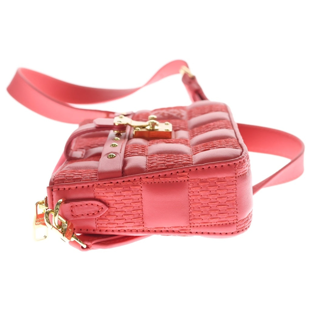 LOUIS VUITTON(ルイヴィトン) ダミエジャイアント ポシェットトロカ ローズ 2WAYバッグ ハンドバッグ ショルダーバッグ ピンクレッド レザー M59049 ゴールド金具 レディース