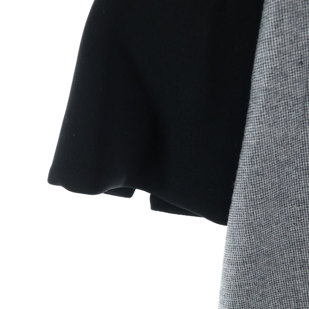 Max Mara(マックスマーラ) ウール切り替え 長袖 タック フレア ワンピース ブラック/グレー レディース 622602036