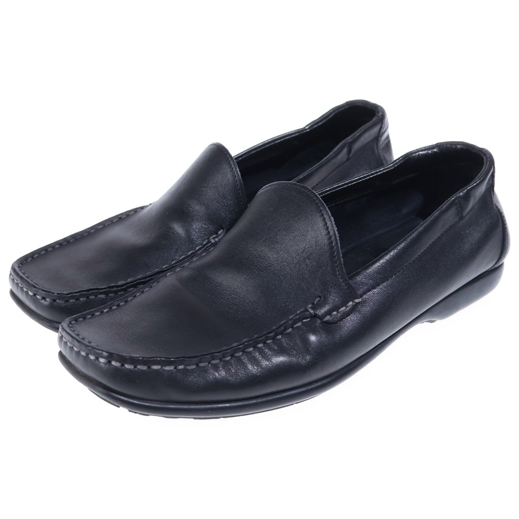 FERRAGAMO(フェラガモ) スクエアトゥ レザー ローカット ドライビングシューズ ローファー ブラック