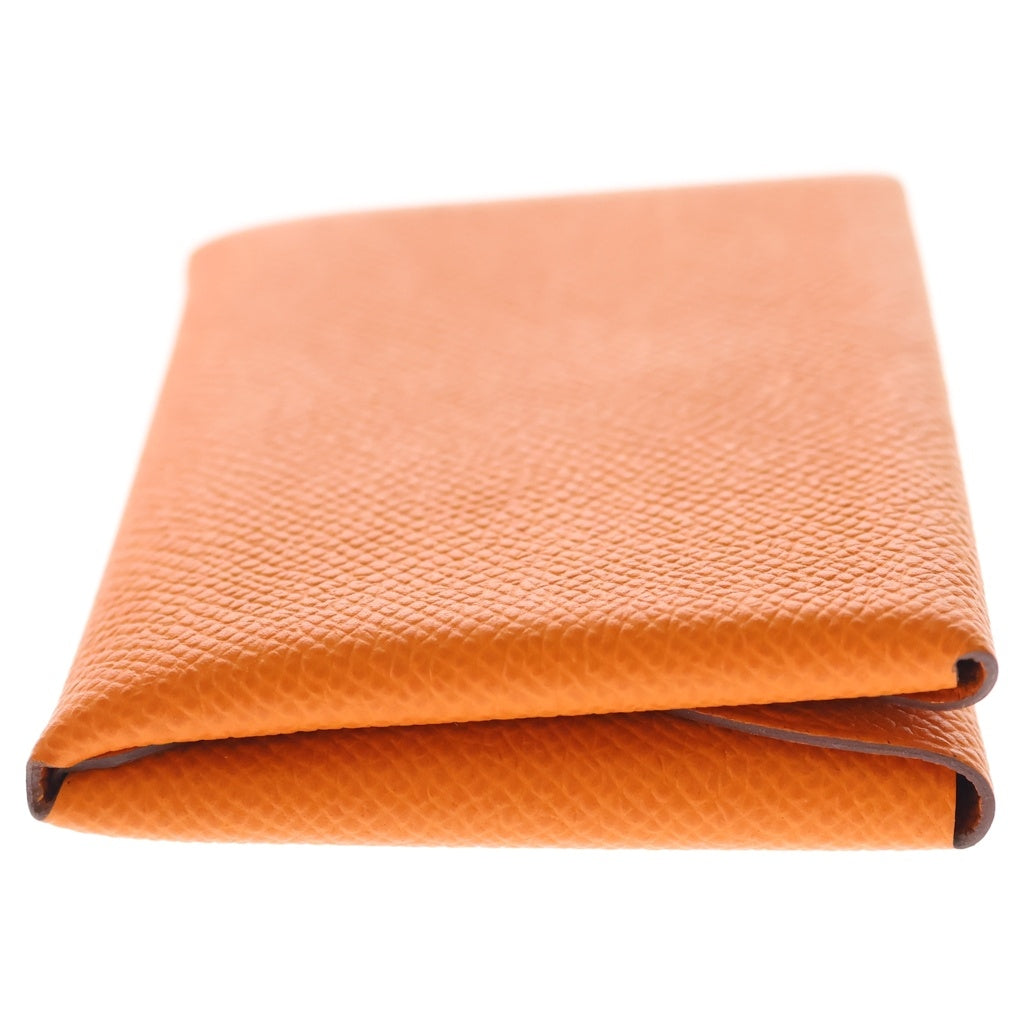 HERMES(エルメス) エルメス カルヴィデュオ エプソン レザー 小銭入れ コインケース 財布 オレンジ W刻印 レディース