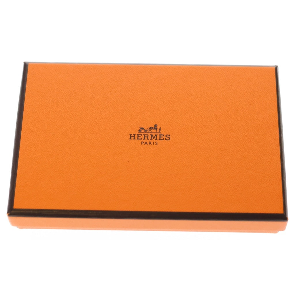 HERMES(エルメス) ルヴァンキャトル エプソン レザー 小銭入れ コインケース シルバー金具 ネイビー C刻印 レディース