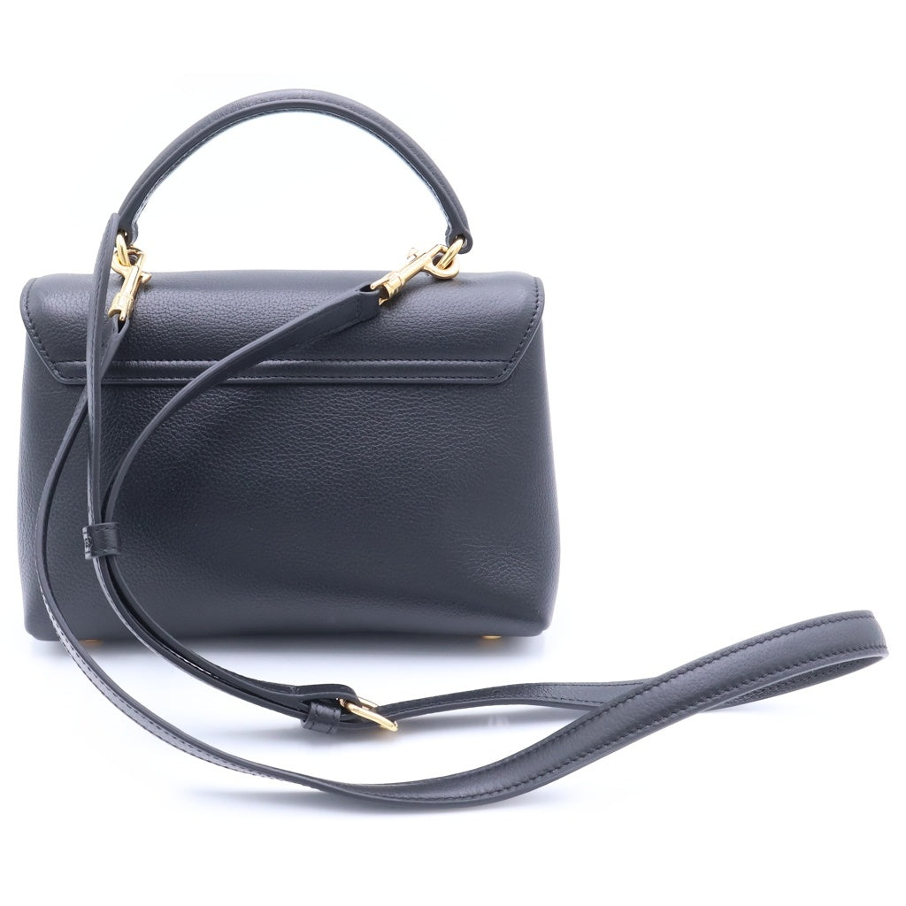 CELINE(セリーヌ) トリオンフ ティーン ニノ レザー 2WAYショルダー ハンドバッグ ブラック ゴールド金具 レディース