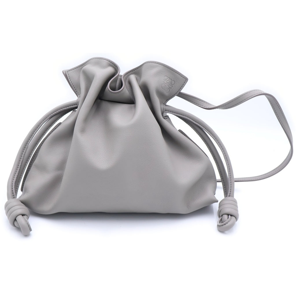 LOEWE(ロエベ) フラメンコ ミディアム レザー 2WAY ショルダー ハンドバッグ グレー レディース