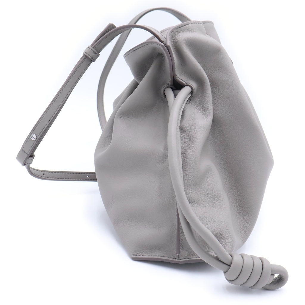 LOEWE(ロエベ) フラメンコ ミディアム レザー 2WAY ショルダー ハンドバッグ グレー レディース