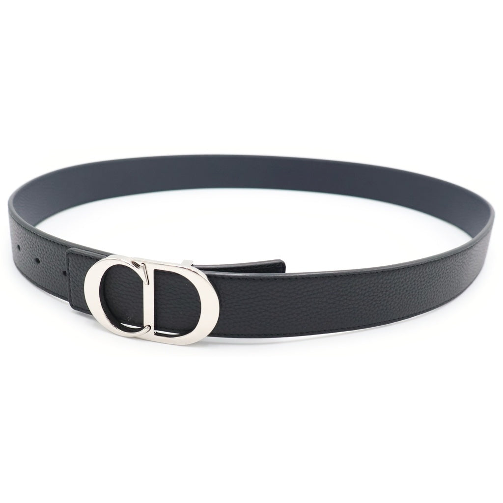 DIOR(ディオール) CDロゴ リバーシブル レザーベルト ブラック シルバー金具♯100/40 レディース