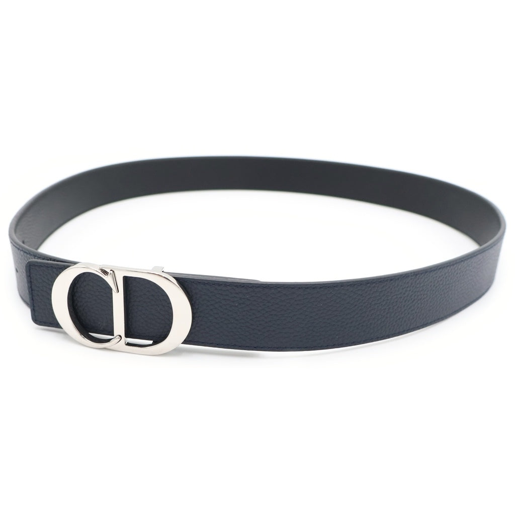 DIOR(ディオール) CDロゴ リバーシブル レザーベルト ブラック シルバー金具♯100/40 レディース