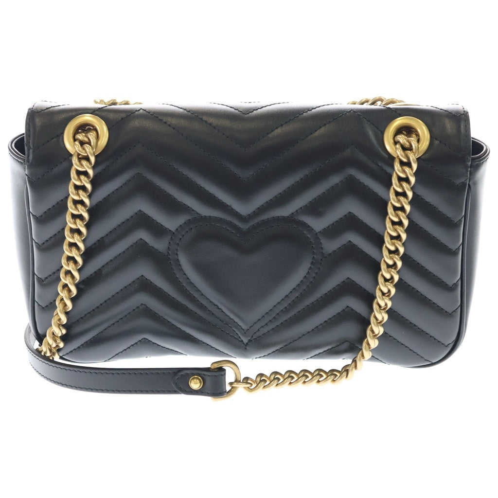 GUCCI(グッチ) GGマーモント レザー チェーンショルダーバッグ ブラック 443497 レディース