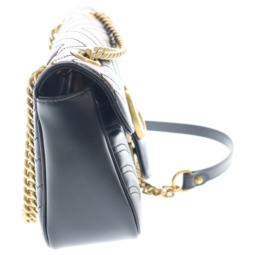 GUCCI(グッチ) GGマーモント レザー チェーンショルダーバッグ ブラック 443497 レディース