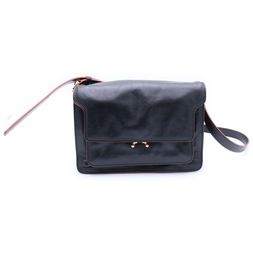 MARNI(マルニ) TRUNK SOFT トランク ソフト レザー ショルダーバッグ ブラック ゴールド金具