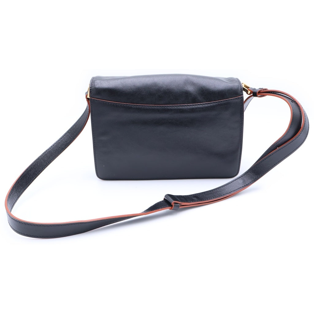 MARNI(マルニ) TRUNK SOFT トランク ソフト レザー ショルダーバッグ ブラック ゴールド金具