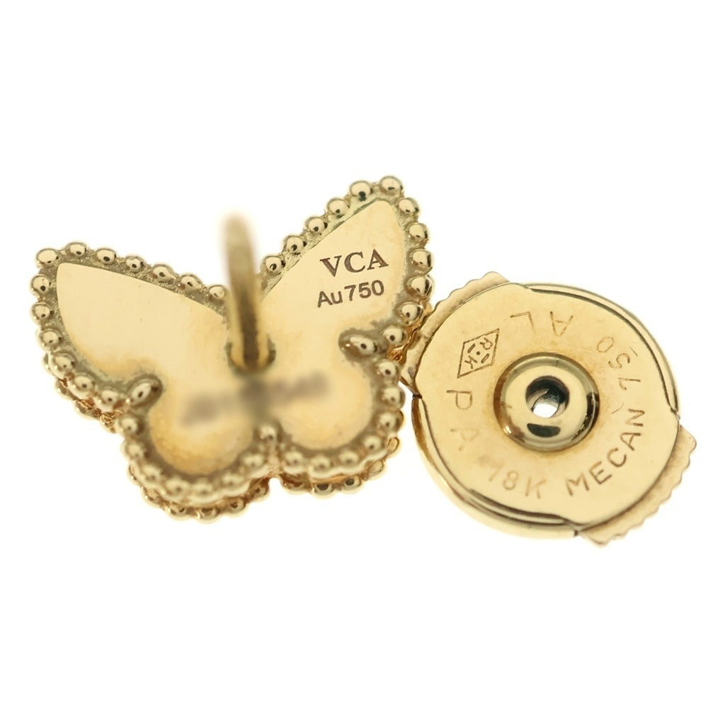 Van Cleef & Arpels(ヴァンクリーフアンドアーペル) スウィートアルハンブラ マザーオブパール パピヨン ピアス ホワイト×ゴールド K18YG 2.6g レディース