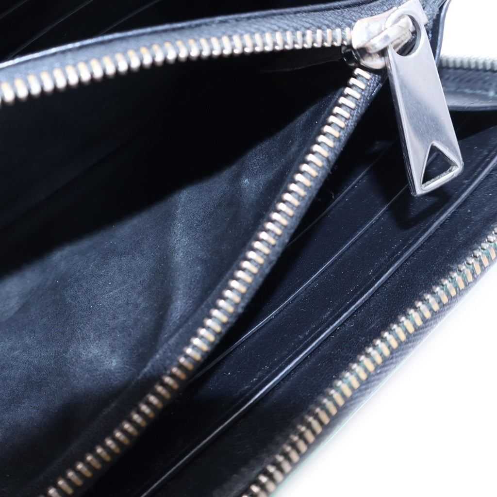 BOTTEGA VENETA(ボッテガヴェネタ) カセット マキシイントレチャート レザー ジップアラウンドウォレット 長財布 ブラック レディース
