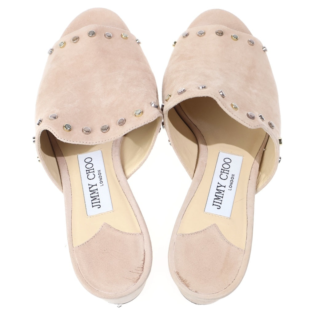 JIMMY CHOO(ジミーチュウ) スタッズ ミュール サンダル ベージュ 37 レディース