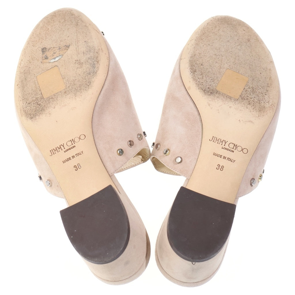 JIMMY CHOO(ジミーチュウ) スタッズ ミュール サンダル ベージュ 37 レディース