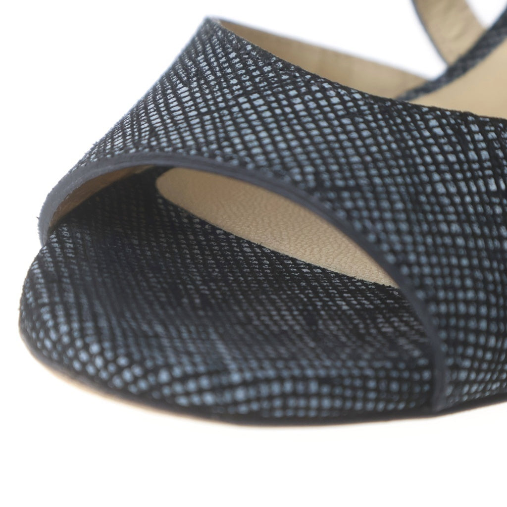 JIMMY CHOO(ジミーチュウ) レザー ヒール ストラップ サンダル シューズ グレー レディース