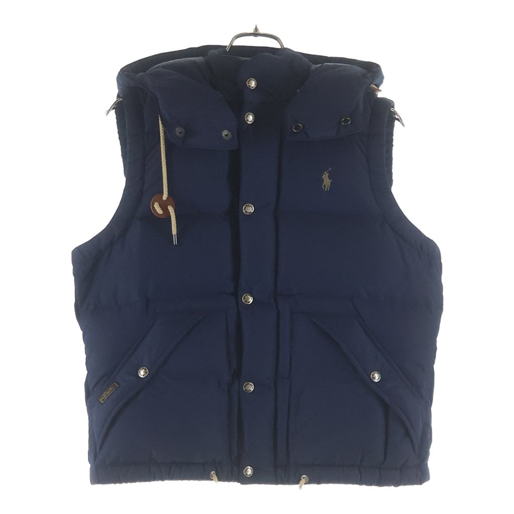 POLO RALPH LAUREN(ポロラルフローレン) ポロ ワンポイントロゴ刺繍 フーデッド ダウンベスト ネイビー 0200011692 レディース