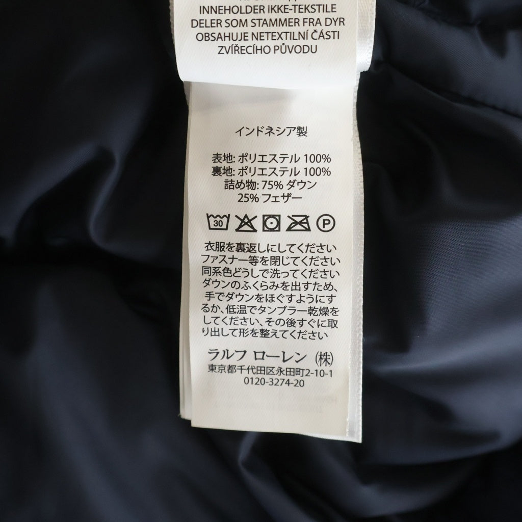 POLO RALPH LAUREN(ポロラルフローレン) ポロ ワンポイントロゴ刺繍 フーデッド ダウンベスト ネイビー 0200011692 レディース