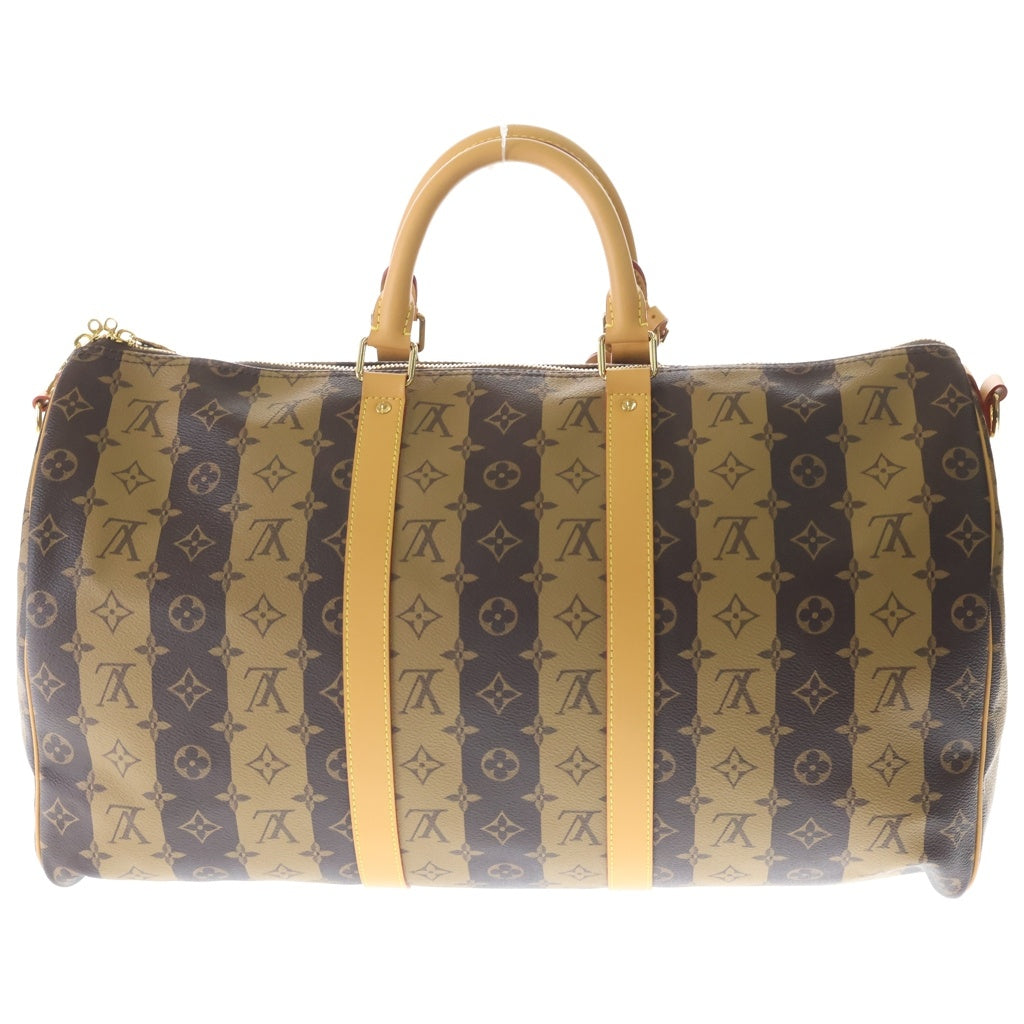LOUIS VUITTON(ルイヴィトン) ×NIGO モノグラムストライプ キーポルバンドリエール50 2WAYバッグ ハンドバッグ ボストンバッグ ショルダーバッグ トラベルバッグ レザー×PVC M45967 レディース