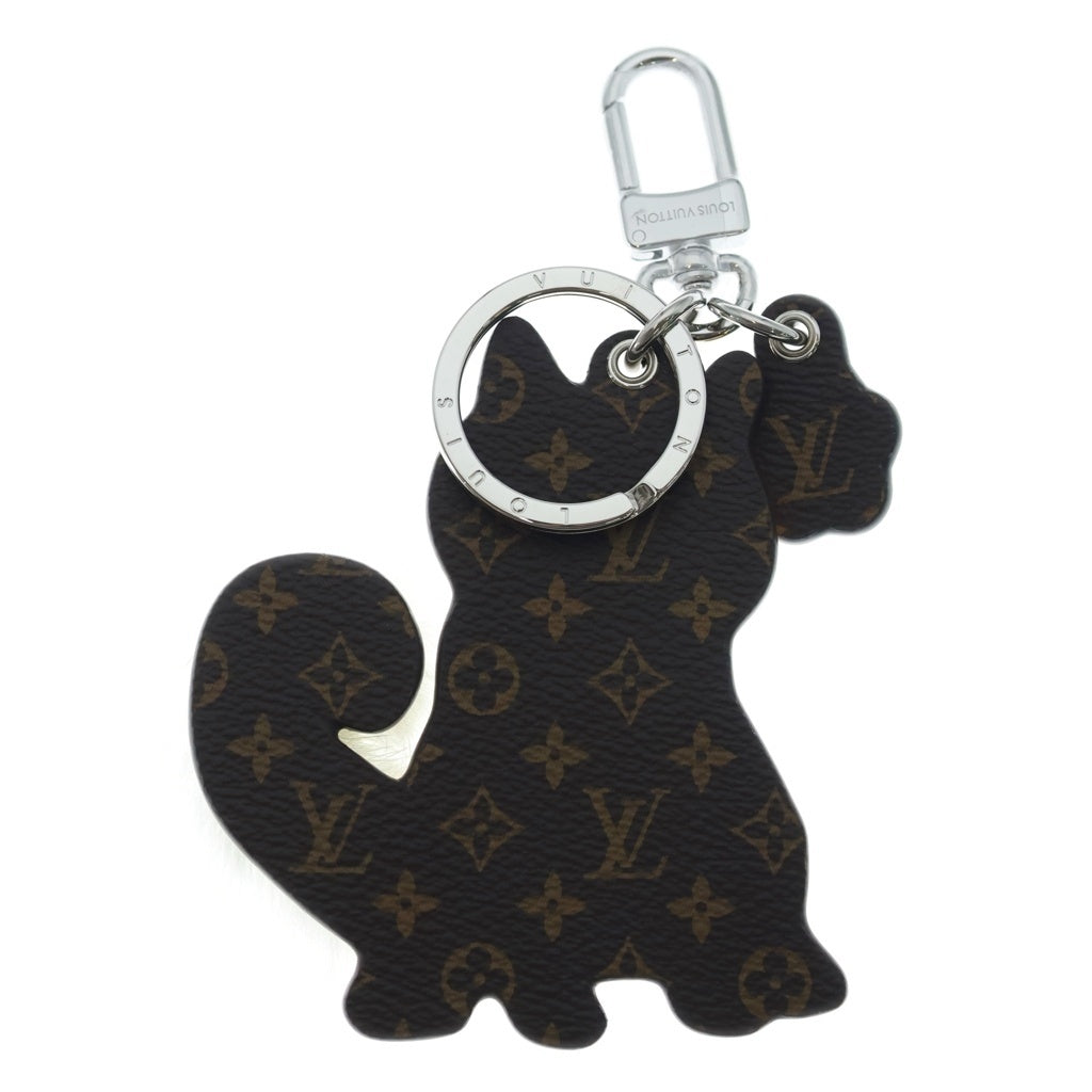 LOUIS VUITTON(ルイヴィトン) モノグラム ポルト クレ LVシバ バッグチャーム キーホルダー キーリング ホワイト×イエロー M01199 シルバー金具 レディース