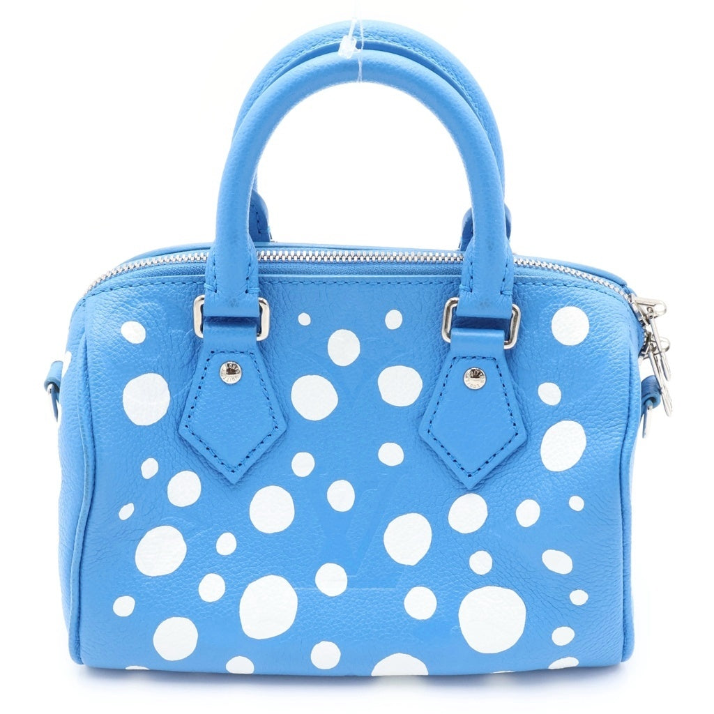 LOUIS VUITTON(ルイヴィトン) ×YK Speedy 20 Bandouliere ×草間彌生 スピーディ バンドリエール20 モノグラム ドット柄エンボスロゴ 2WAYショルダーバッグ レザー M46425 シルバー金具 レディース