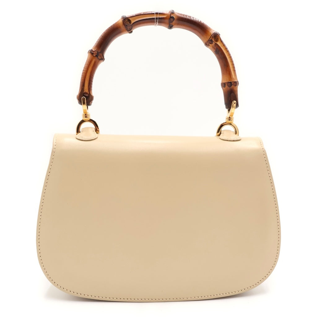 GUCCI(グッチ) バンブー 2wayハンドバッグ ショルダーバッグ ベージュ レザー 000 46 0188 ゴールド金具 レディース