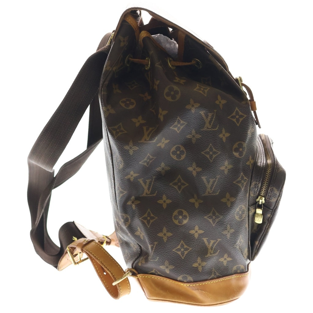 LOUIS VUITTON(ルイヴィトン) モノグラム モンスリPM リュックサック バックパック ブラウン レザー×PVC M51136 ゴールド金具 レディース