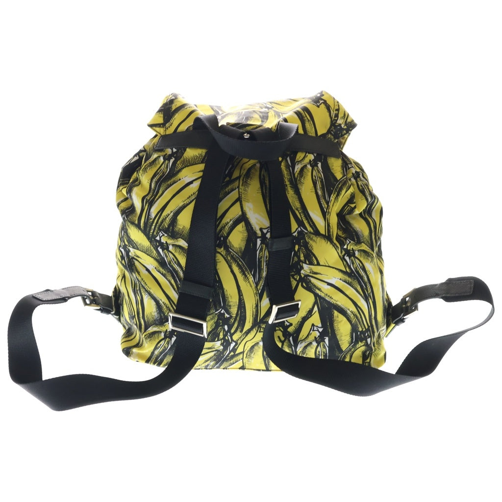 PRADA(プラダ) バックパック リュックサック イエロー×ブラック ナイロン 1BZ811 シルバー金具 レディース