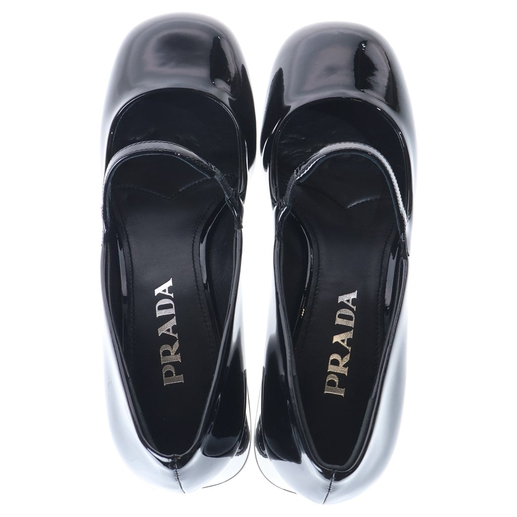 PRADA(プラダ) パテントレザー スクエアトゥ ヒール パンプス シューズ