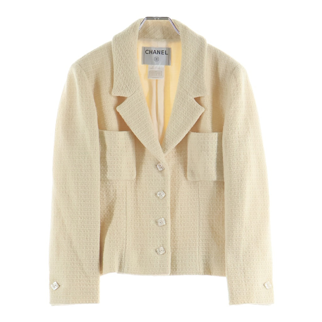CHANEL(シャネル) 02C クルーズ ウールツイード 4B テーラードジャケット アイボリー レディース P18924V10484