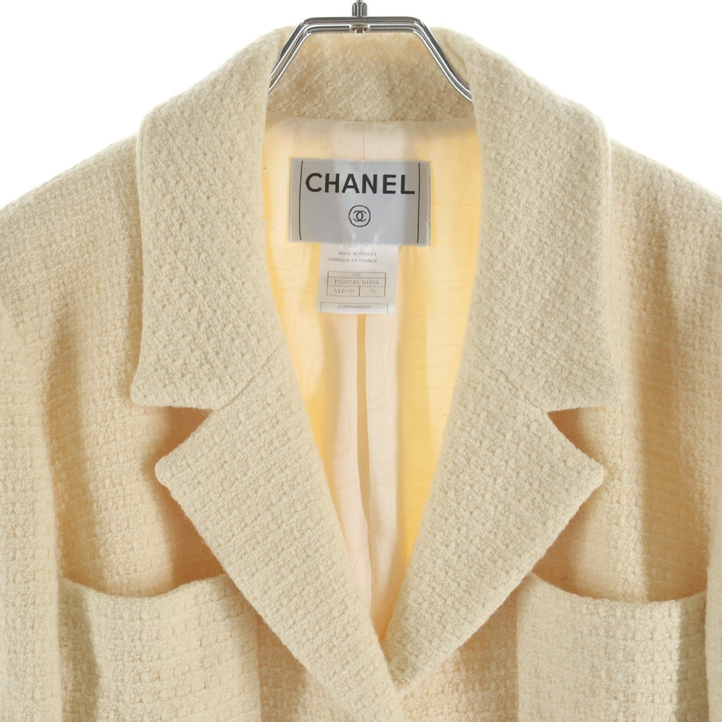 CHANEL(シャネル) 02C クルーズ ウールツイード 4B テーラードジャケット アイボリー レディース P18924V10484
