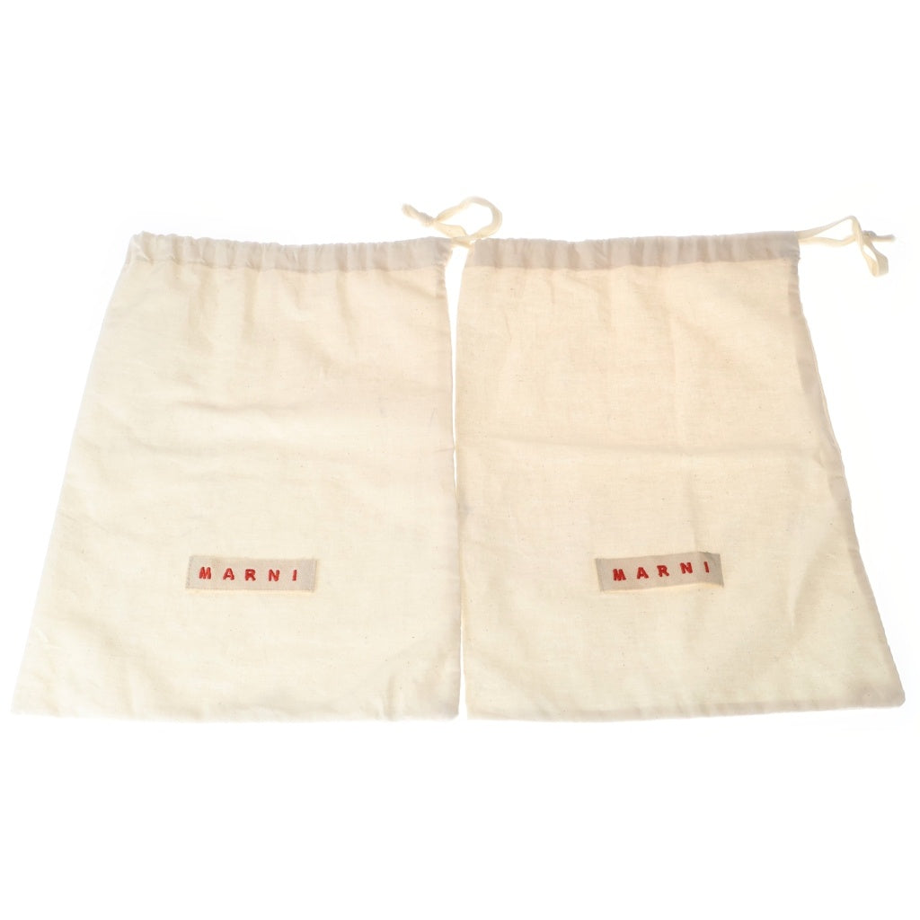 MARNI(マルニ) レザー ストラップ フラットサンダル ピンク/ブラック レディース