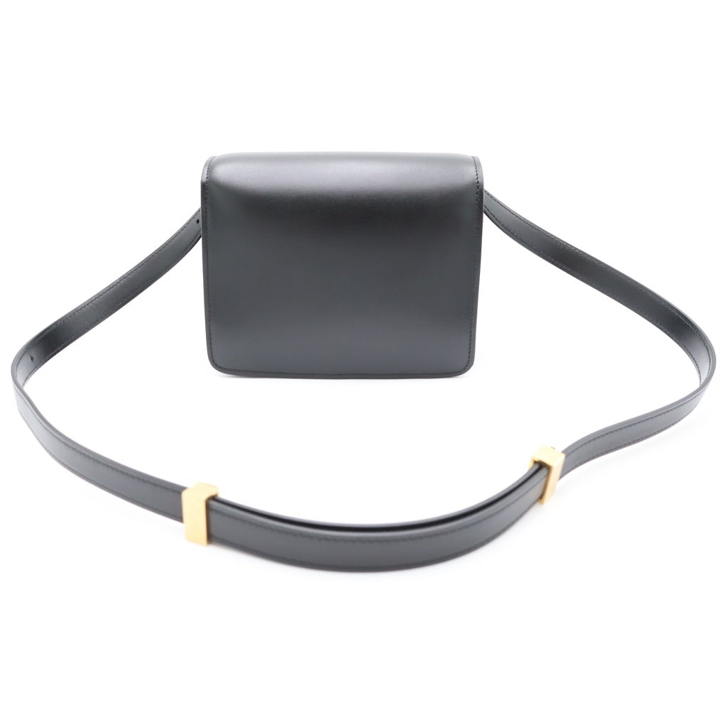 CELINE(セリーヌ) クラシックボックス ショルダーバッグ ミニバッグ ブラック レザー ゴールド金具 レディース
