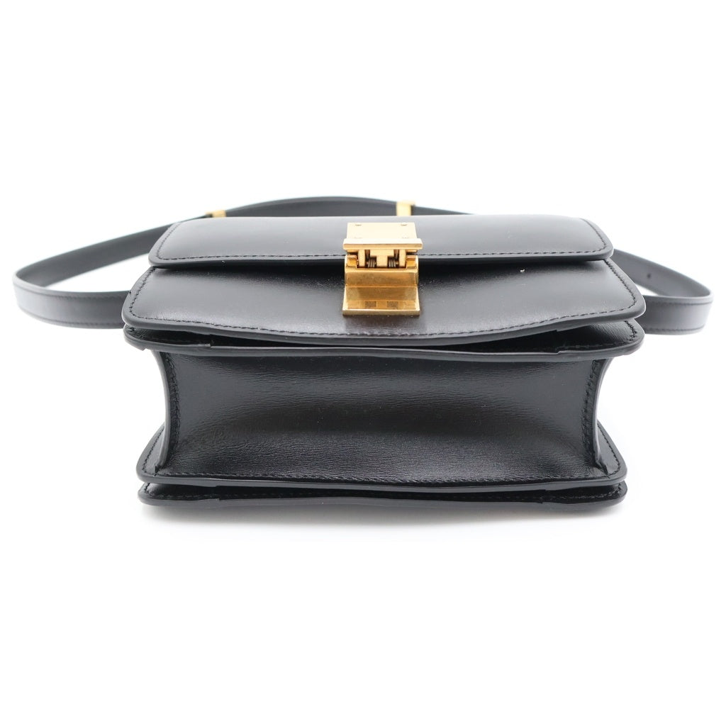 CELINE(セリーヌ) クラシックボックス ショルダーバッグ ミニバッグ ブラック レザー ゴールド金具 レディース