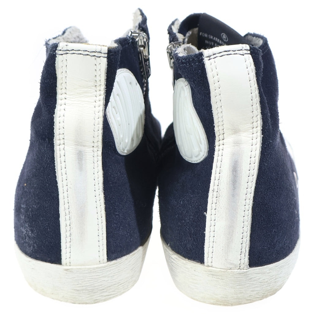 GOLDEN GOOSE DELUXE BRAND(ゴールデングースデラックスブランド) スエードレザー サイドジップ ハイカットスニーカー ネイビー レディース