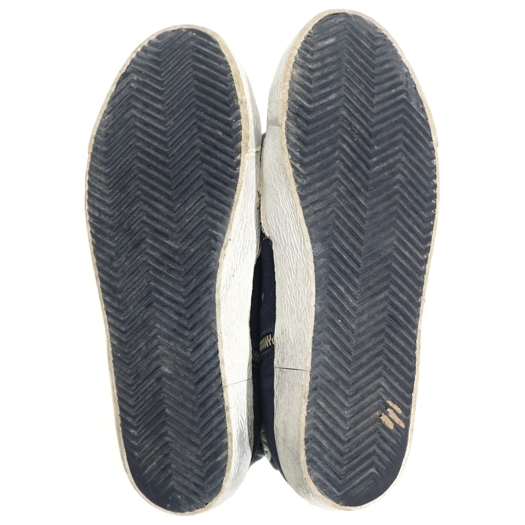 GOLDEN GOOSE DELUXE BRAND(ゴールデングースデラックスブランド) スエードレザー サイドジップ ハイカットスニーカー ネイビー レディース