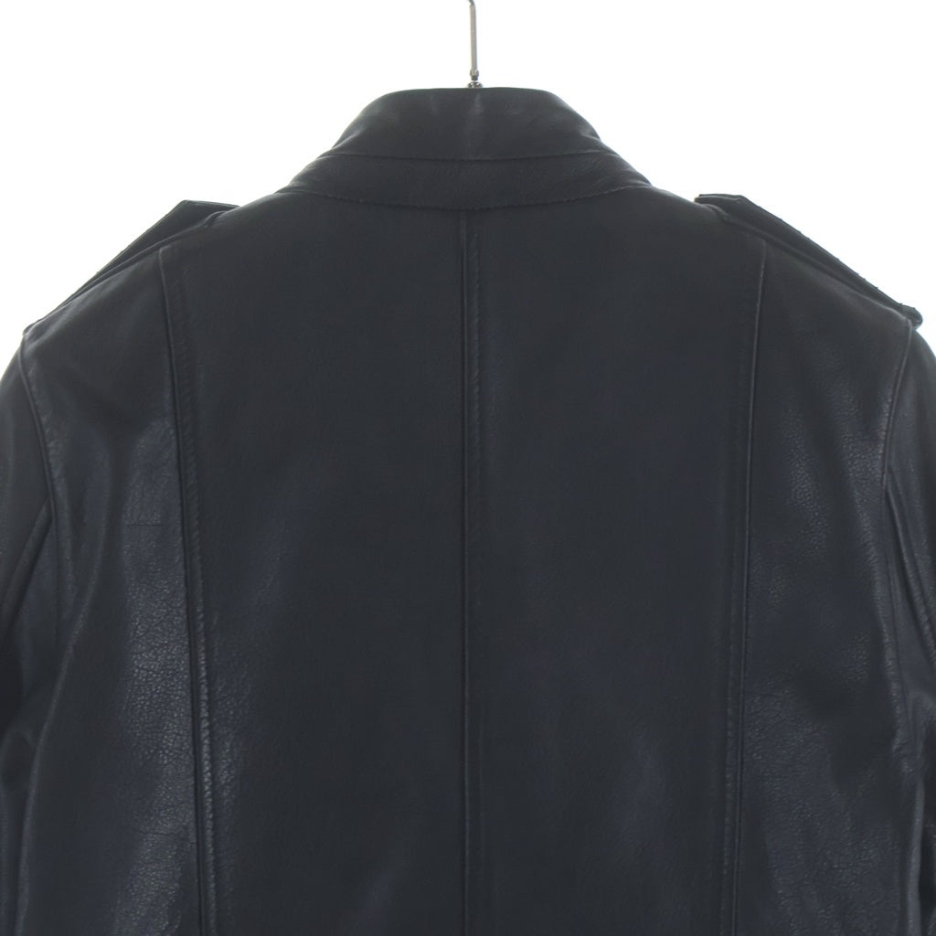 ZADIG&VOLTAIRE(ザディグエヴォルテール) カウレザー ダブルライダース ジップアップジャケット ブラック レディース