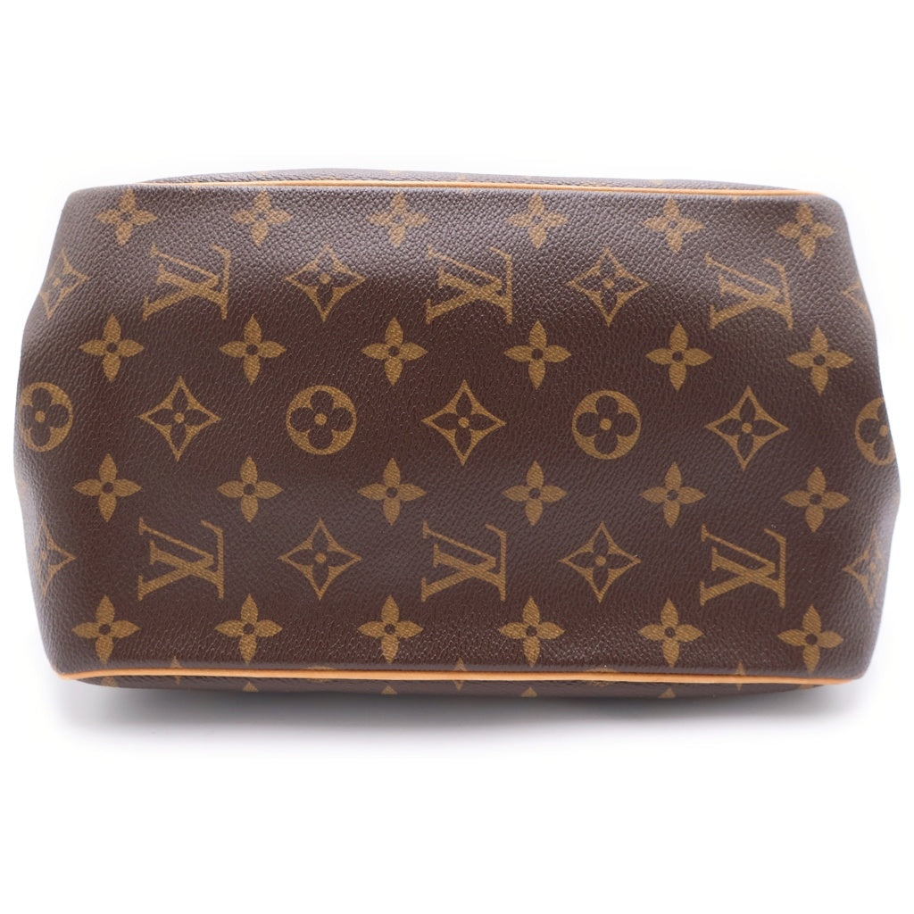 LOUIS VUITTON(ルイヴィトン) モノグラム バティニョール ハンドバッグ ミニトートバッグ ブラウン レザー×PVC M51156 ゴールド金具 レディース
