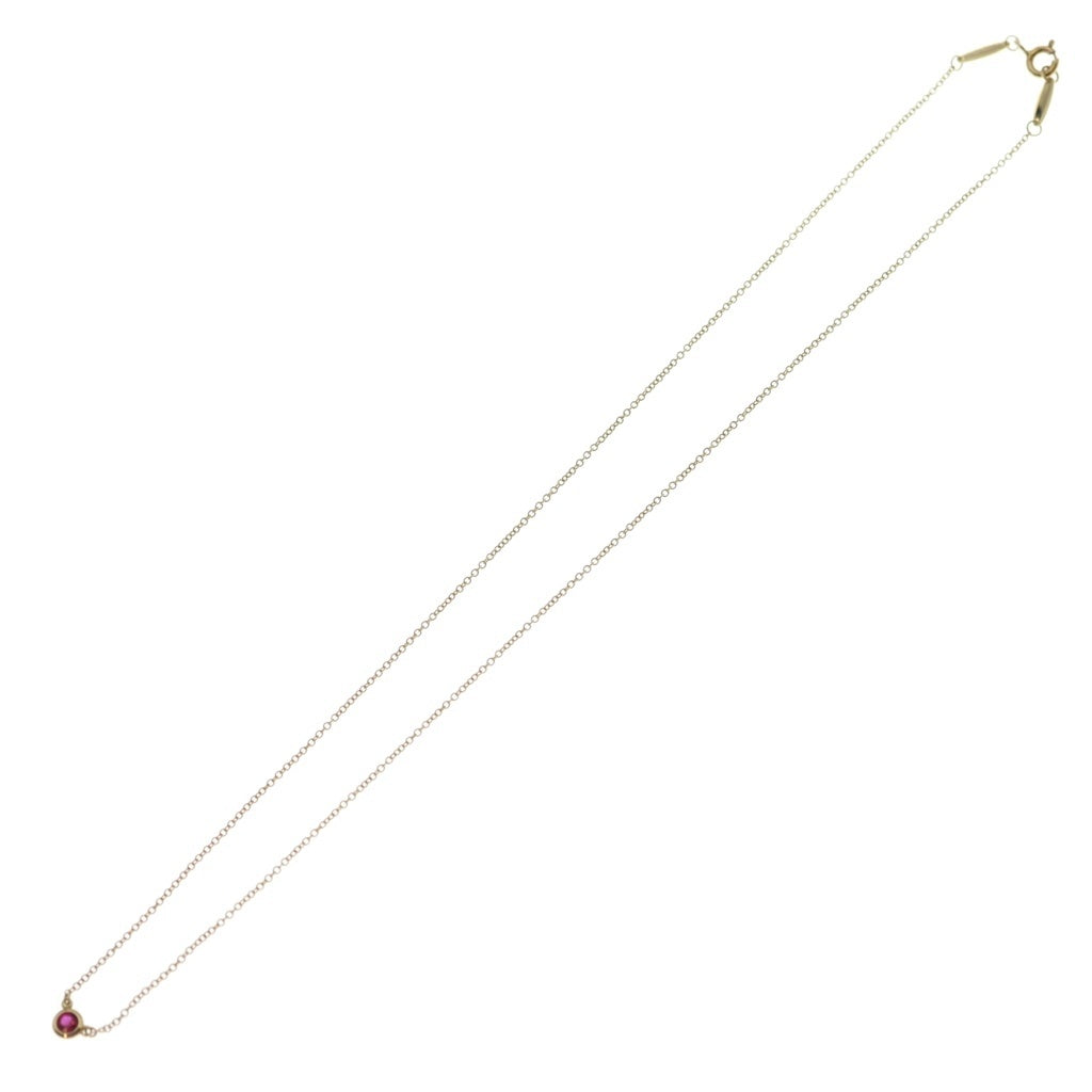 TIFFANY & Co.(ティファニー) カラーバイザヤード ネックレス ルビー K18YG イエローゴールド レディース