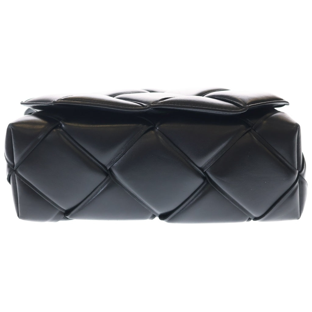 BOTTEGA VENETA(ボッテガヴェネタ) マキシイントレチャート トップハンドルショルダーバッグ ブラック レザー シルバー金具 レディース