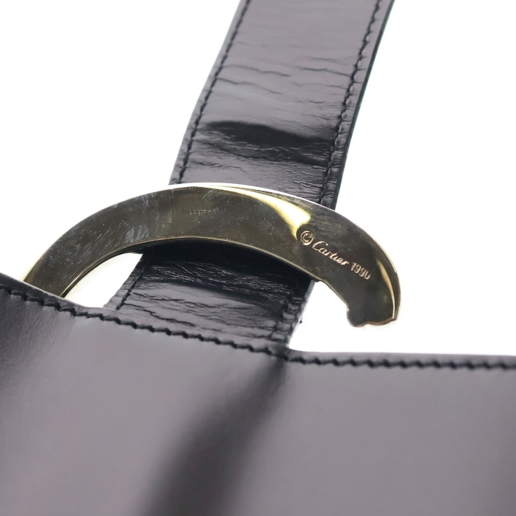 Cartier(カルティエ) パンテール ワンショルダーバッグ ブラック レザー ゴールド金具 レディース