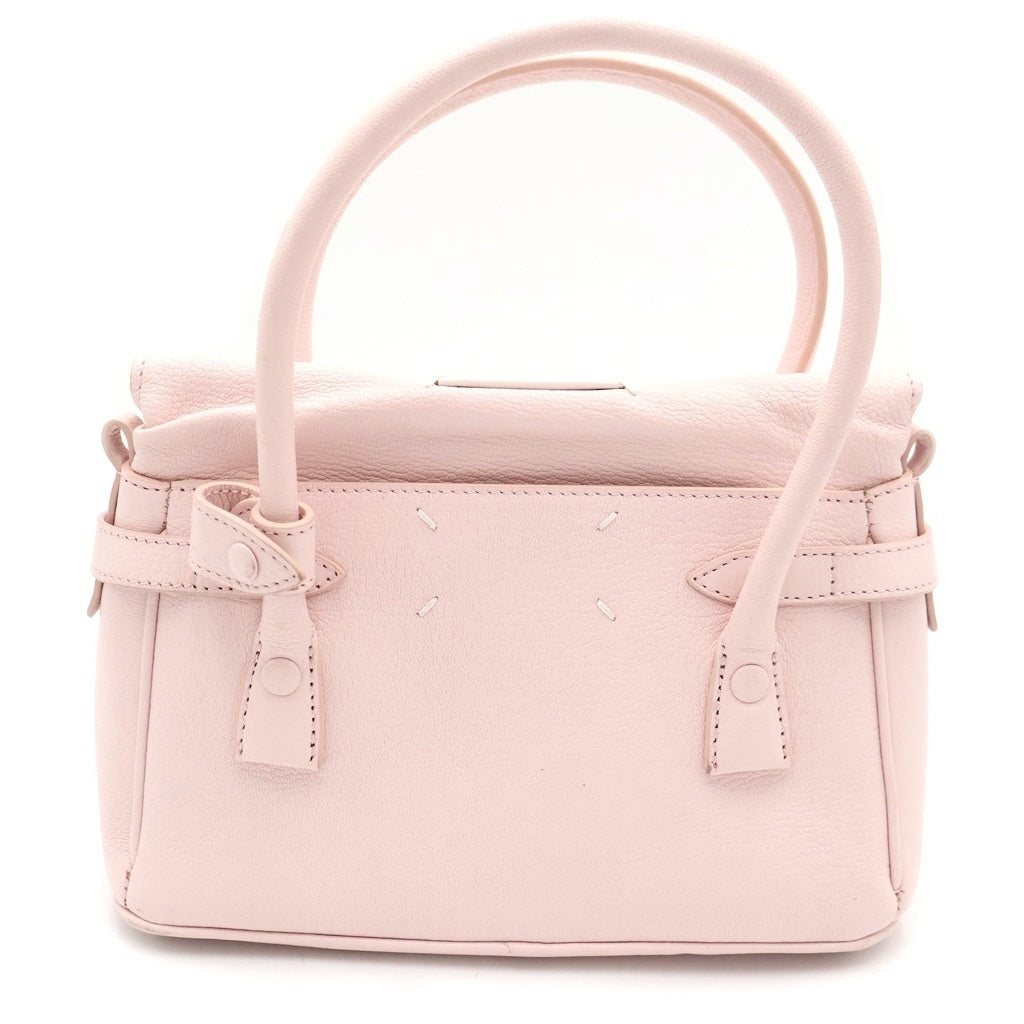 Maison Martin Margiela(メゾンマルタンマルジェラ) 5AC マイクロ 2wayハンドバッグ ショルダーバッグ ライトピンク レザー シルバー金具 レディース