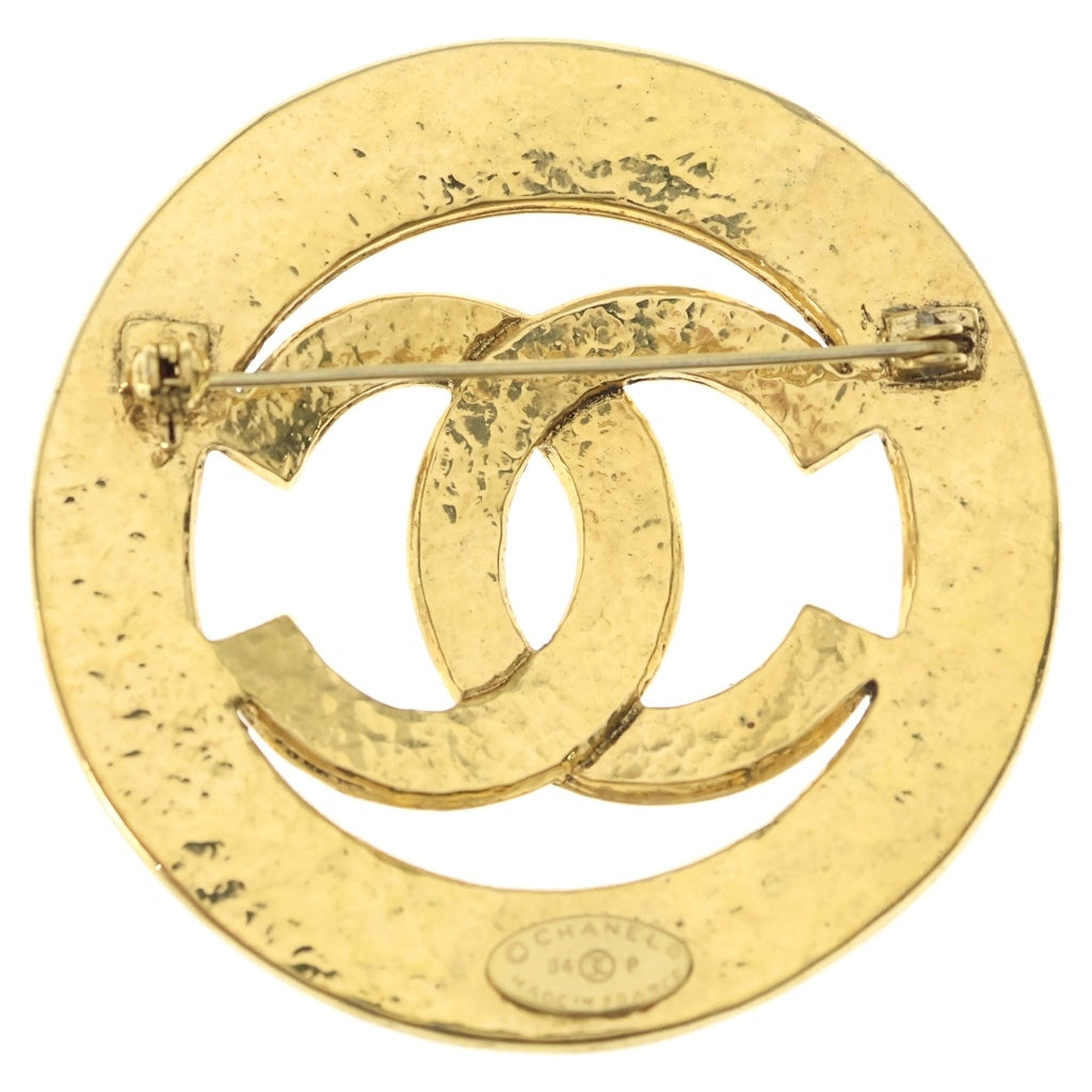 CHANEL(シャネル) ココマーク ラウンド ブローチ ピンバッジ ゴールド GP レディース