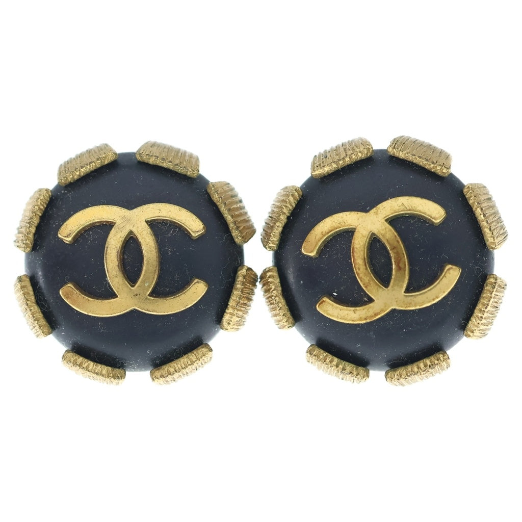 CHANEL(シャネル) ココマーク イヤリング ブラック×ゴールド GP 94P レディース