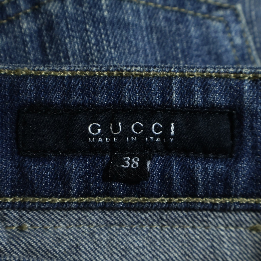 GUCCI(グッチ) チャーム付き タイト デニム スカート インディゴ