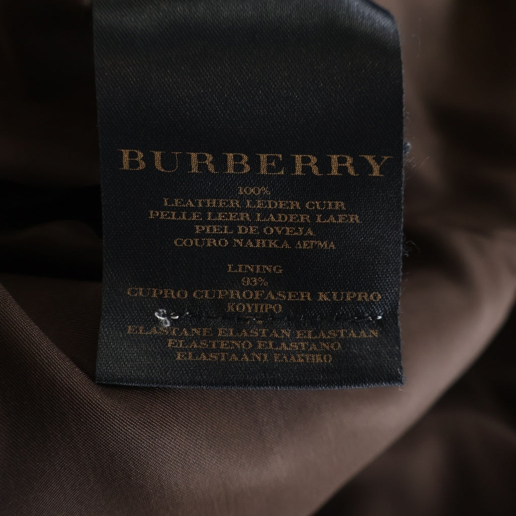 BURBERRY(バーバリー) レザー ダブルブレスト トレンチコート ブラウン レディース