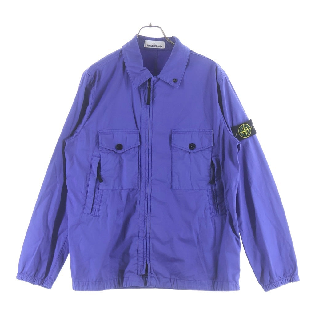 STONE ISLAND(ストーンアイランド) 20AW ジップアップ ワーク シャツジャケット ブルー 751510610