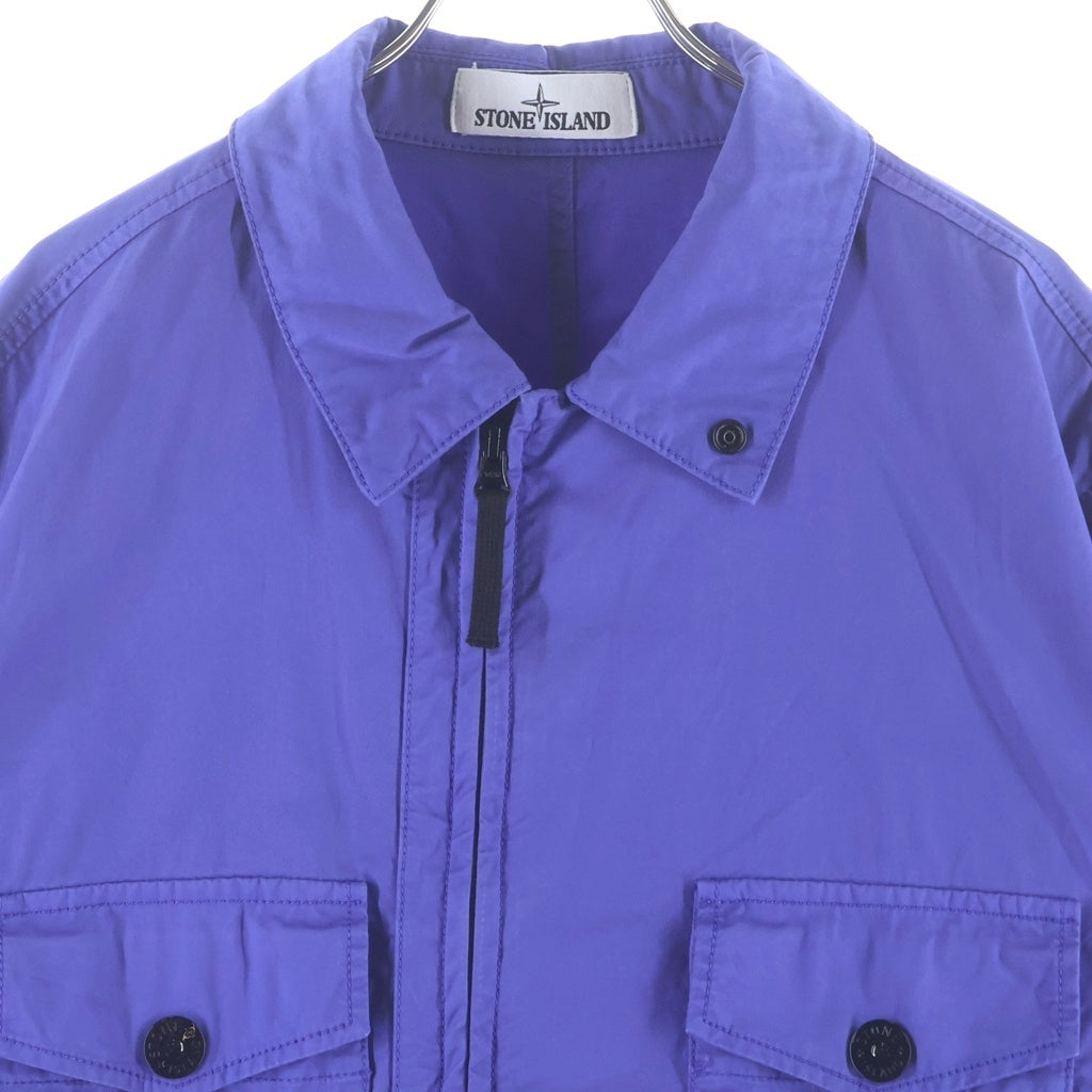STONE ISLAND(ストーンアイランド) 20AW ジップアップ ワーク シャツジャケット ブルー 751510610