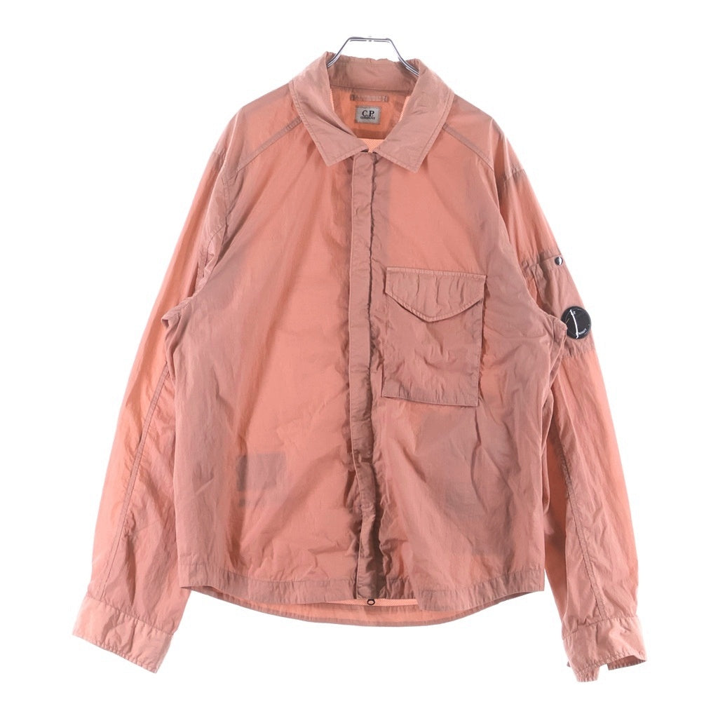 C.P. Company(シーピーカンパニー) 23SS Chrome-R Full Zip Overshirt クロム アール フルジップアップ ナイロン シャツ ジャケット ピンク 14CMOS041A