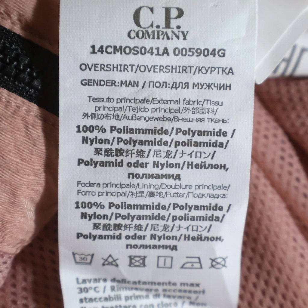 C.P. Company(シーピーカンパニー) 23SS Chrome-R Full Zip Overshirt クロム アール フルジップアップ ナイロン シャツ ジャケット ピンク 14CMOS041A