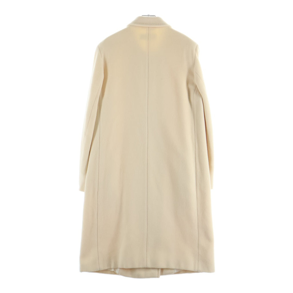 Max Mara(マックスマーラ) カシミヤ混 ウール ダブルブレスト チェスターコート アイボリー レディース